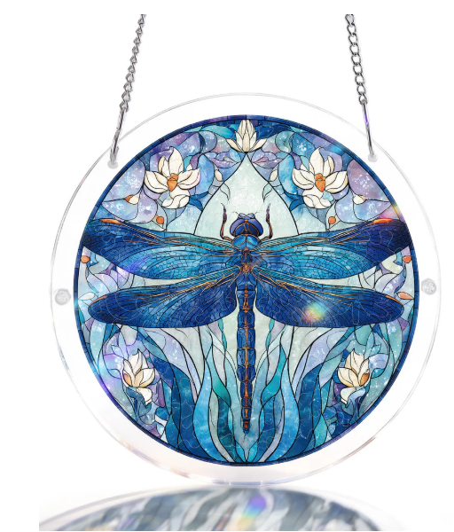 Moonlit Dragonfly Light Suncatcher-Acrylic Window Art